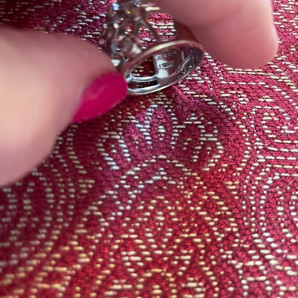 Diamond Ring White 14K Gold Size 7 - Picture 9 of 14